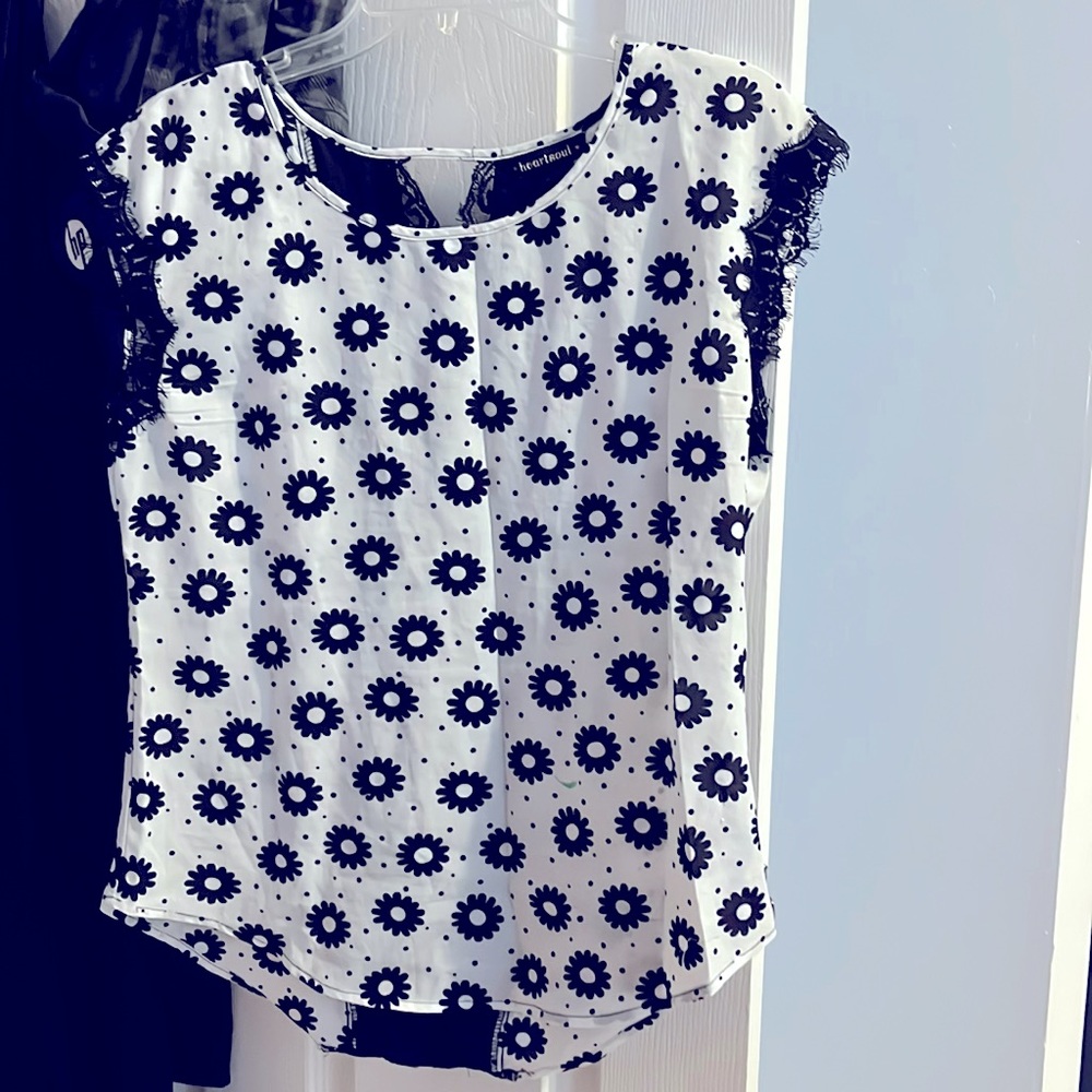 White and black blouse